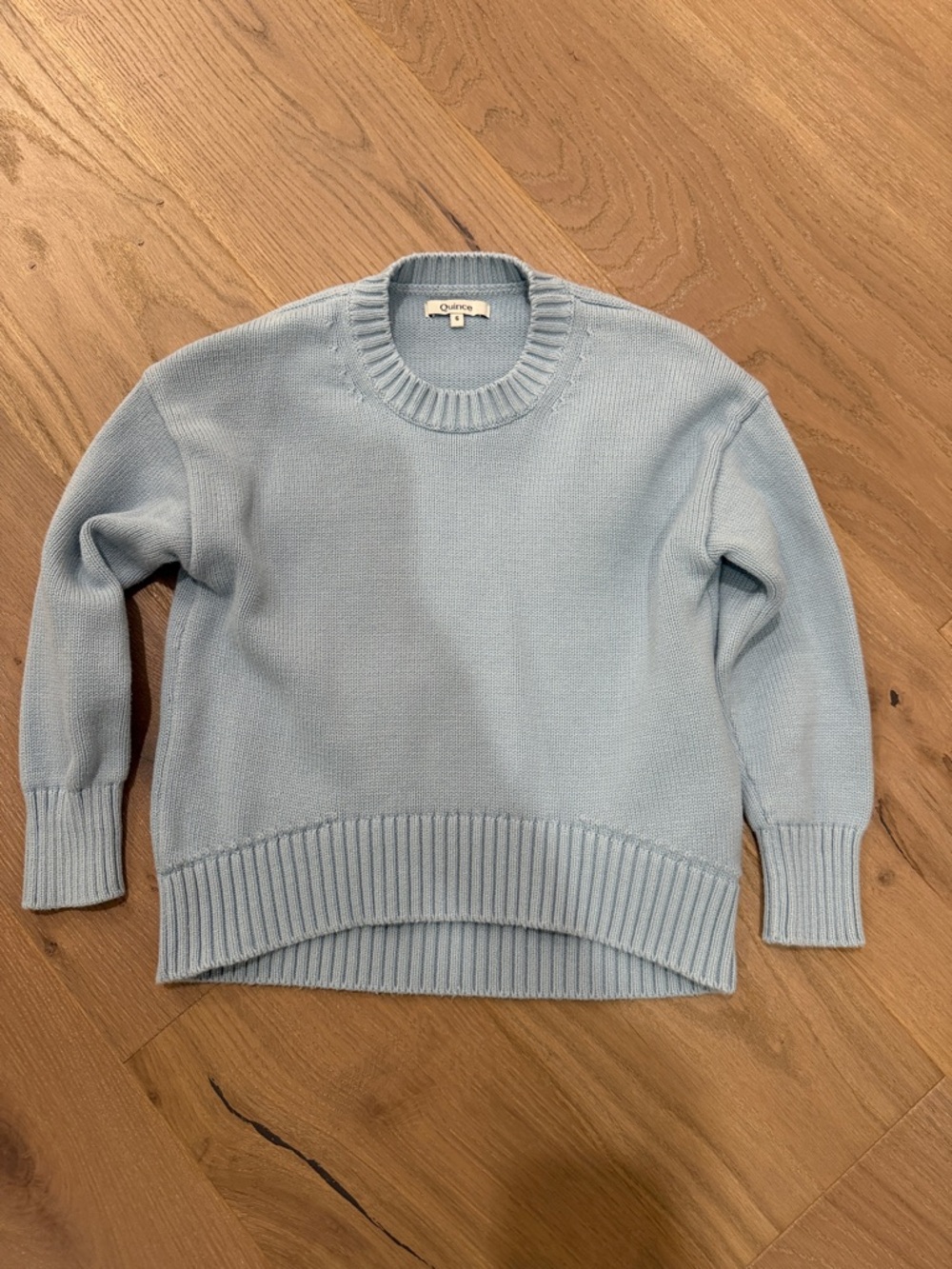 Quince Powder Blue Crewneck Pullover
